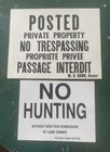 Lot of 2 Signs Private Property & No Hunting  Newport VT Area M. H. Dunn C. 1970 — photo 1