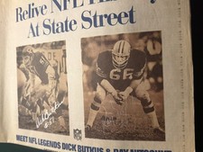 Ray Nitschke& Dick Butkus Signed Newspaper