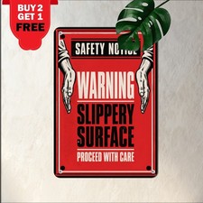 Caution Surfer Beach Waves Hazard Notice Metal Tin Sign Tiki Bar Decor