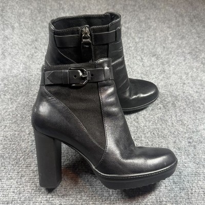 Womens Tods Leather boots in black Buckle and Zipper EU Size 35.5 or 5/5.5