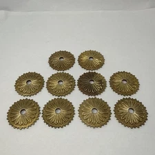 Antique Vintage Brass Socket Bobeche Rosette Chandelier Light Parts Set (10)