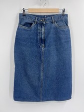 VTG LL Bean Denim Knee Length Skirt 10P Western Cowgirl