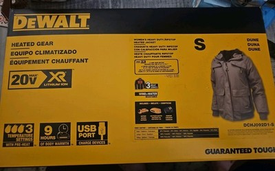 DEWALT Heat Gear Women's HeavyDuty Ripstop Heated Jacket Small battery charger 