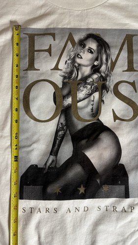 Famous Stars and Straps Graphic T-Shirt. Model Sitting On Knees Partially Nude - Picture 12 of 13
