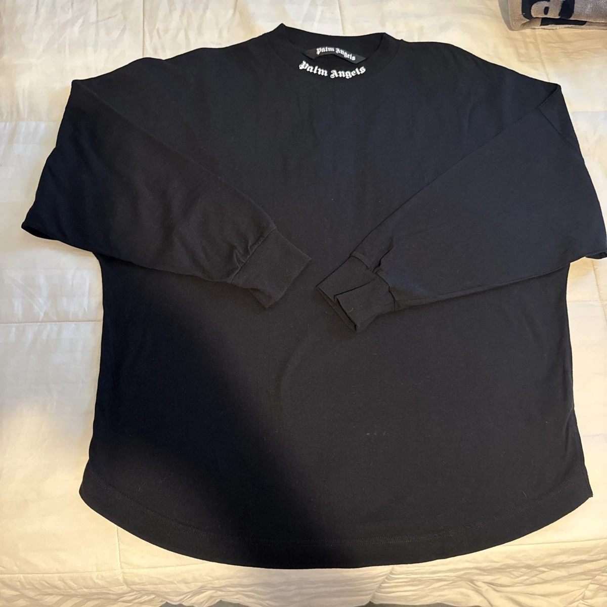T-shirt de luxe pour homme - T-shirt Palm Angels blanc avec logo noir imprimé sur le devant