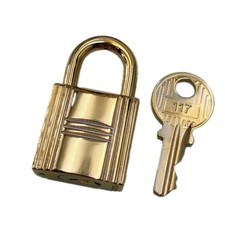 HERMES Cadena Padlock 24K Gold Plated No.117 with Key