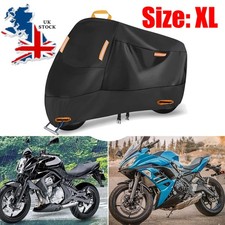 XL Waterproof Motorcycle Motorbike Cover Outdoor Rain Dust Sun Protector Black