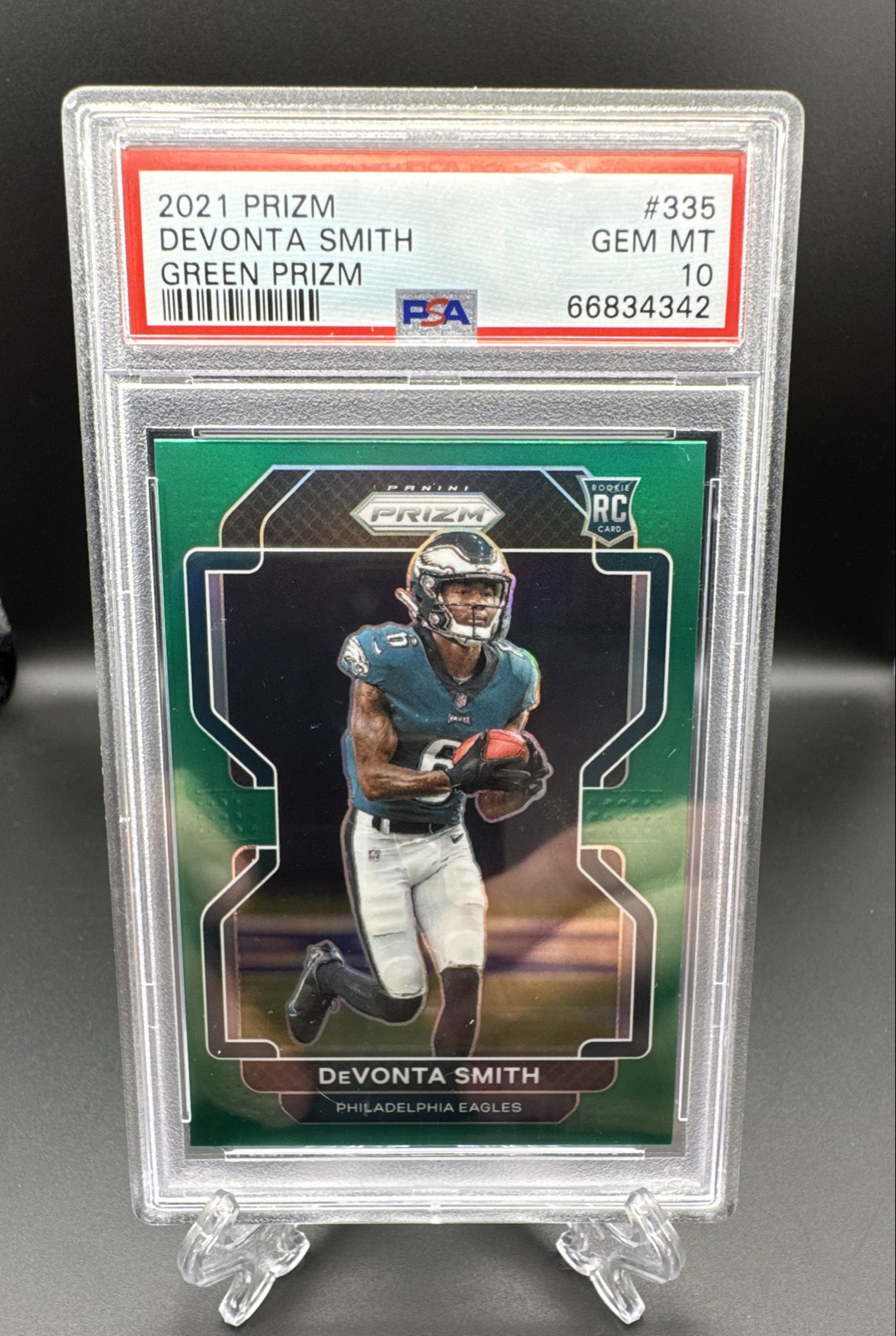 2021 Panini Prizm - Rookie Devonta Smith #335 Green Prizm (RC) PSA 10