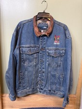 VTG Kellogg s Corn Flakes Denim Jacket Mens XL Dunbrooke Upstream Leather Collar