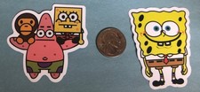 Large Sponge Bob Patrick Stickers Lot of 2 - New