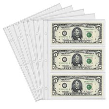 50 Sheets Currency Pages 3 Pockets Paper Mone...