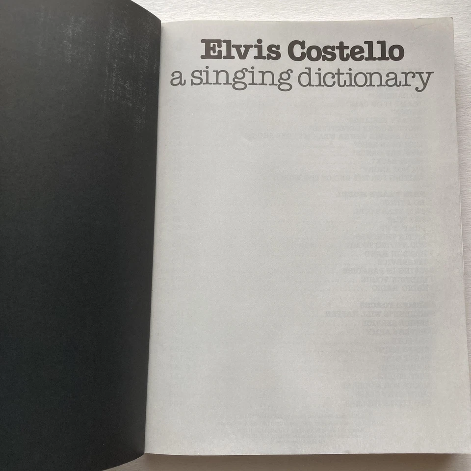 Vintage Elvis Costello A Singing Dictionary Songbook Piano Vocal Guitar 1980 - Image 3 of 4
