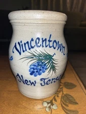 Rowe Pottery Works Stoneware Crock•Vase•Farmhouse•Pinecone•2007 Vincetown, NJ