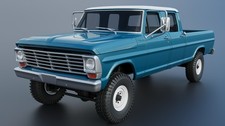 1:64 Scale 3D printed 69 Ford F250 crew cab truck kit