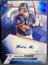 2025 Bowman’s Best Malcolm Moore TX Rangers Best Of 2025 Auto Blue /150 B25-MM