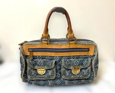 バッグ Louis Vuitton Monogram Speedy Boston Bag Louis Vuitton Monogram Denim Neo Speedy Mini Boston Handbag Blue