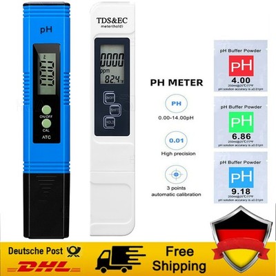 Digital Tester PH+TDS EC Wassertest Meter Messgerät Leitwertmessgerät 0-9990ppm