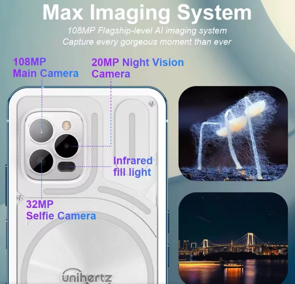 Smartphone Unihertz Luna Ritmo Luz ambiental 8GB 256GB 108MP G99 Foto 3 de 4