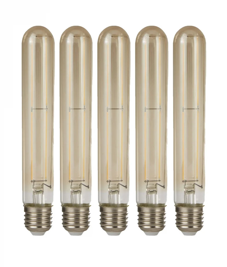 Pack Of 5 x Orange 4w Filament LED T30 Colorenta Amber Dimmable 2700K E27 400lm