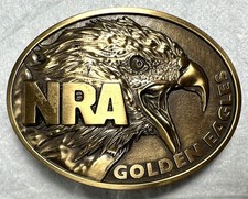 NRA Golden Eagles Large Eagle Head Belt Buckle