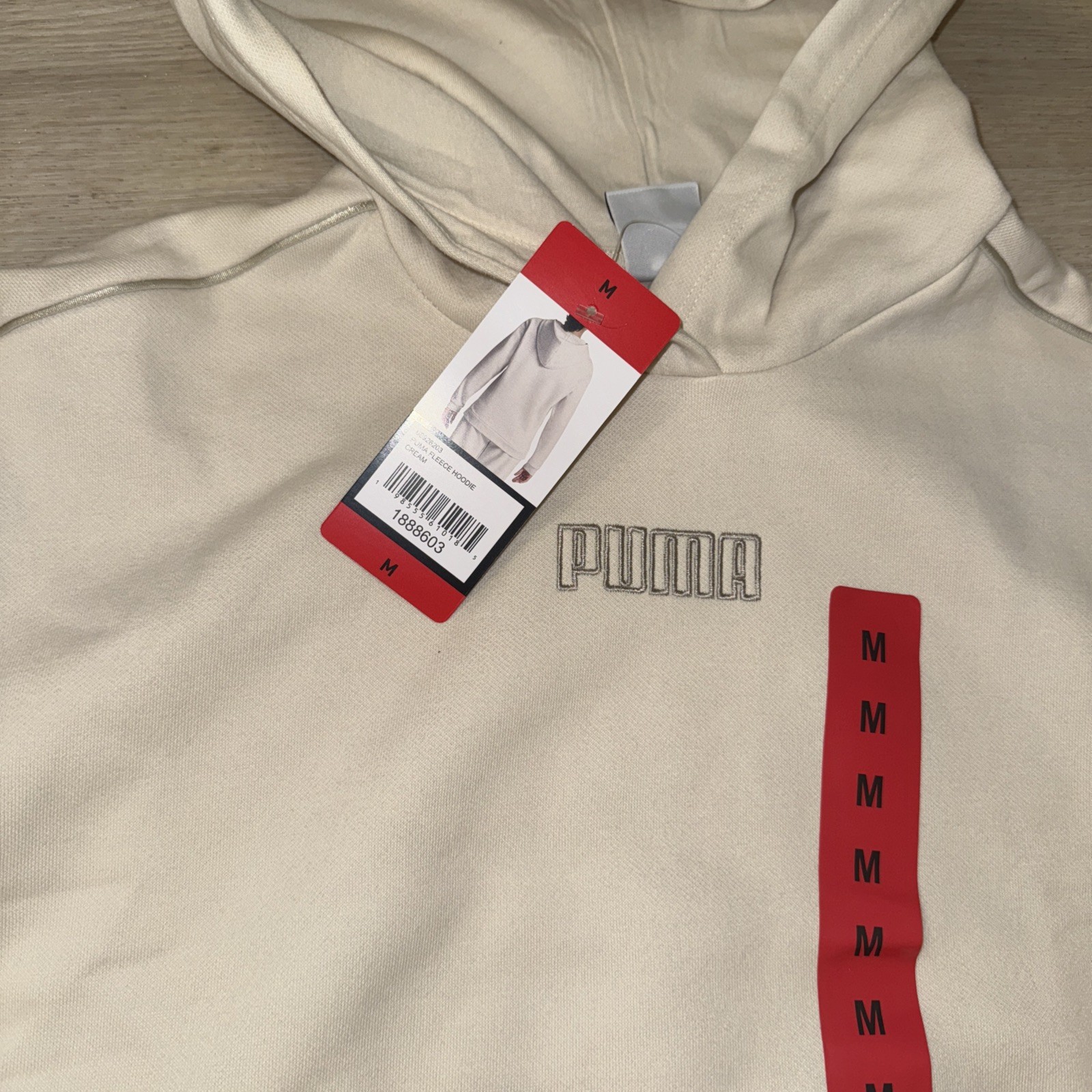 Puma Women’s Hoodie Cream White Fleece Sweater Jogger Sweats Pants 8-10 M Set