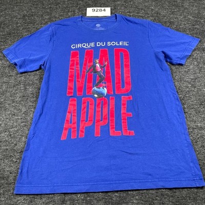 Cirque Du Soleil T Shirt Mens Large Blue Cotton Mad Apple Las Vegas Show Graphic