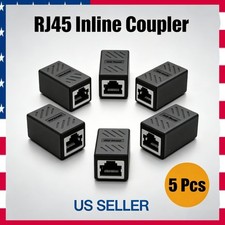 5x RJ45 Inline Coupler Cat7 Cat6 Cat5e Cat5 Ethernet LAN Network Cable Adapter