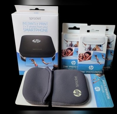 HP Sprocket Compact Photo Printer Bundle Wireless Travel Portable X7N08A Lot 