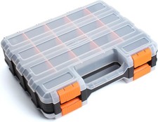 Double Side Parts Organizer Hardware Storage Box 34 Compartments Removable Divid