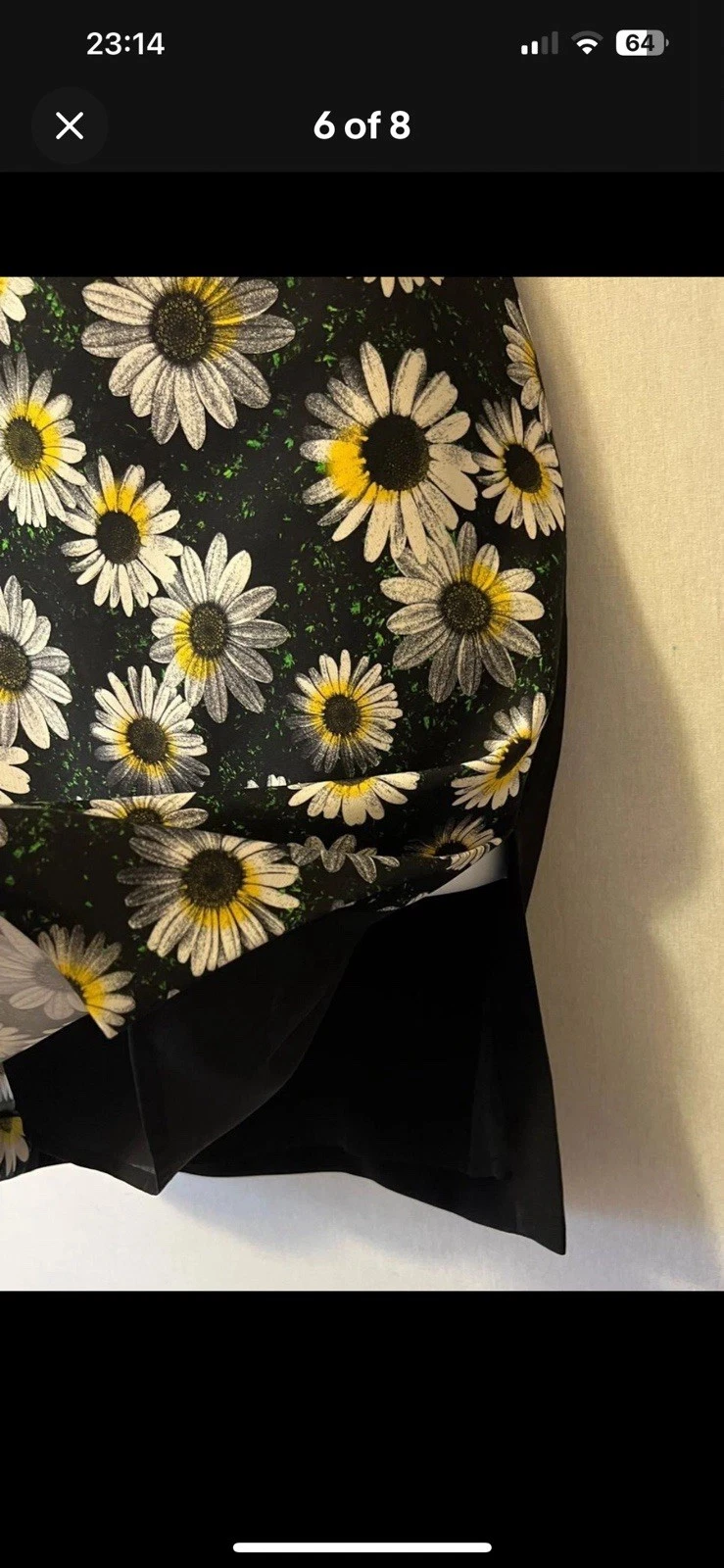 MOSCHINO Gonna da donna di design STAMPA DIGITALE FLOREALE MARGHERITA SPACCO LATERALE UK 8 XS