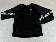 Sudadera Nike Para Hombre Pequeña Negra Just Do It Cinta Cuello Redondo Rendimiento Atlético