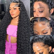 30 Deep Wave Lace Front Wigs - Human Hair, Pre-Plucked, 200 Density, HD Lace