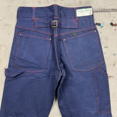 Vintage 70s ELY Carpenter Painter Buckleback Denim Jeans Pant