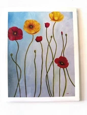 Impressionist Original Painting Poppies Flowers Landscape FINE ART GICLEE PRINT