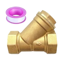 3/4" Female Y Shaped Brass Strainer Mesh Filter Valve