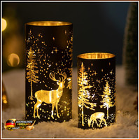 Windlicht Glas Kerzenhalter 2Er Set Weihnachten Deko KerzengläSer