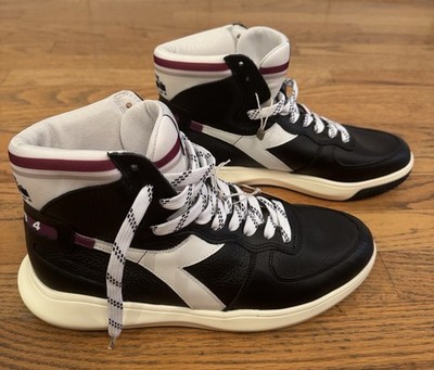 Diadora Heritage MI Basket Black Leather High Top Sneakers Men s 9.5