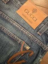 Gucci Herren Jeans, blau delavé, Gr. IT 50. Maße lesen!