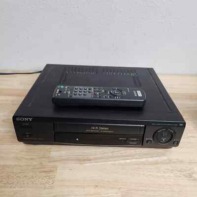 Sony SLV-678HF Stereo Hi-Fi 4 Head Black VCR with Remote vhs recorder player A+