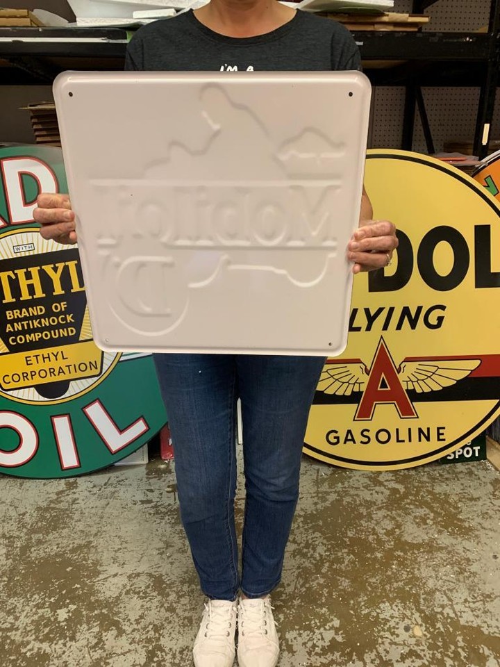 Antique Vintage Old Style Metal Sign Mobiloil Oil Mobil Made in USA | eBay