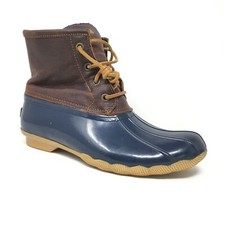Sperry Top-Sider Saltwater Duck Boots Booties Shoes Women's Size 7 Brown Blue