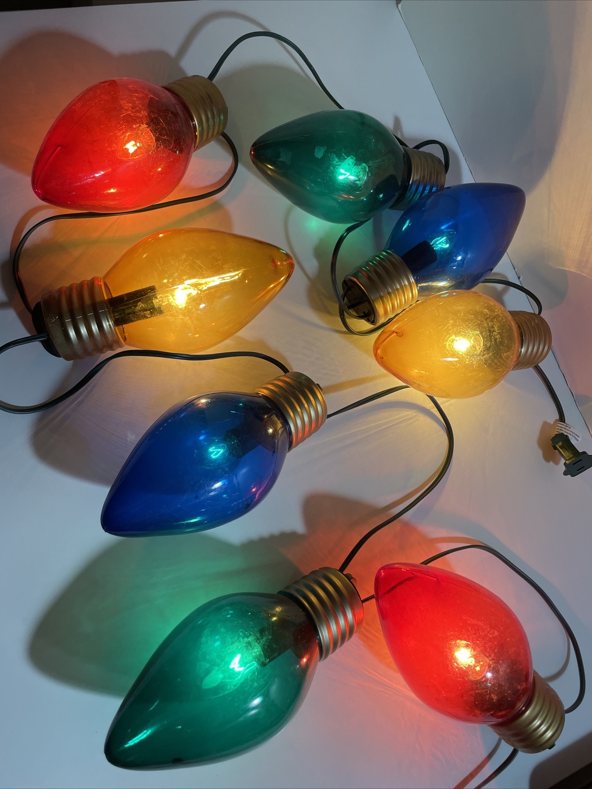 Vintage Holiday 8" Bulb Jumbo Large C7 Christmas Lights Multicolor 8ct B49 eBay