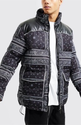 BANDANA HERREN STEPPJACKE WINTERJACKE JACKE MIT PAISLEY MUSTER IN GR.XS/S/M NEU