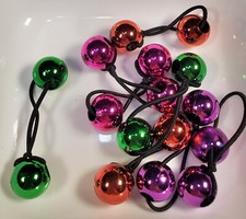 2 pack of metalic look ball ELASTIC hair Scrunchie bead girl Ponytail Holder