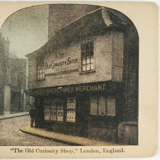 London Old Curiosity Shop Stereoview c1910 England Paper Merchant Store UK C1379