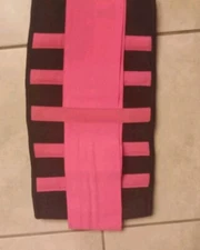 Pink & Black Weightlifting Belt Elastic Straps Power Lifting Exercises Training