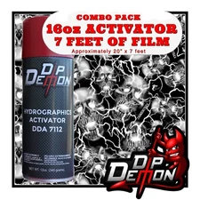 16oz hydrographic film / activator Thunderstruck Skulls hydro dip dipping wizard