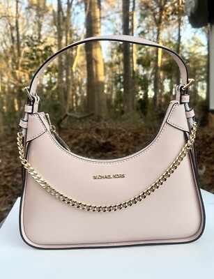 AUTHENTIC Michael Kors Wilma Small Leather Shoulder Bag Powder Blush NWT