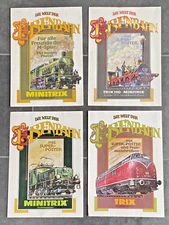 Complete Vintage Set of 4 Trix / Minitrix Posters "Die Welt der Eisenbahn"