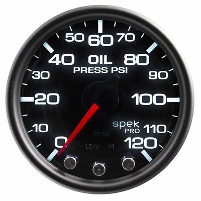 AutoMeter Spek Pro 2-1/16in Size 0-120 PSi Range Oil Pressure Gauge P32552